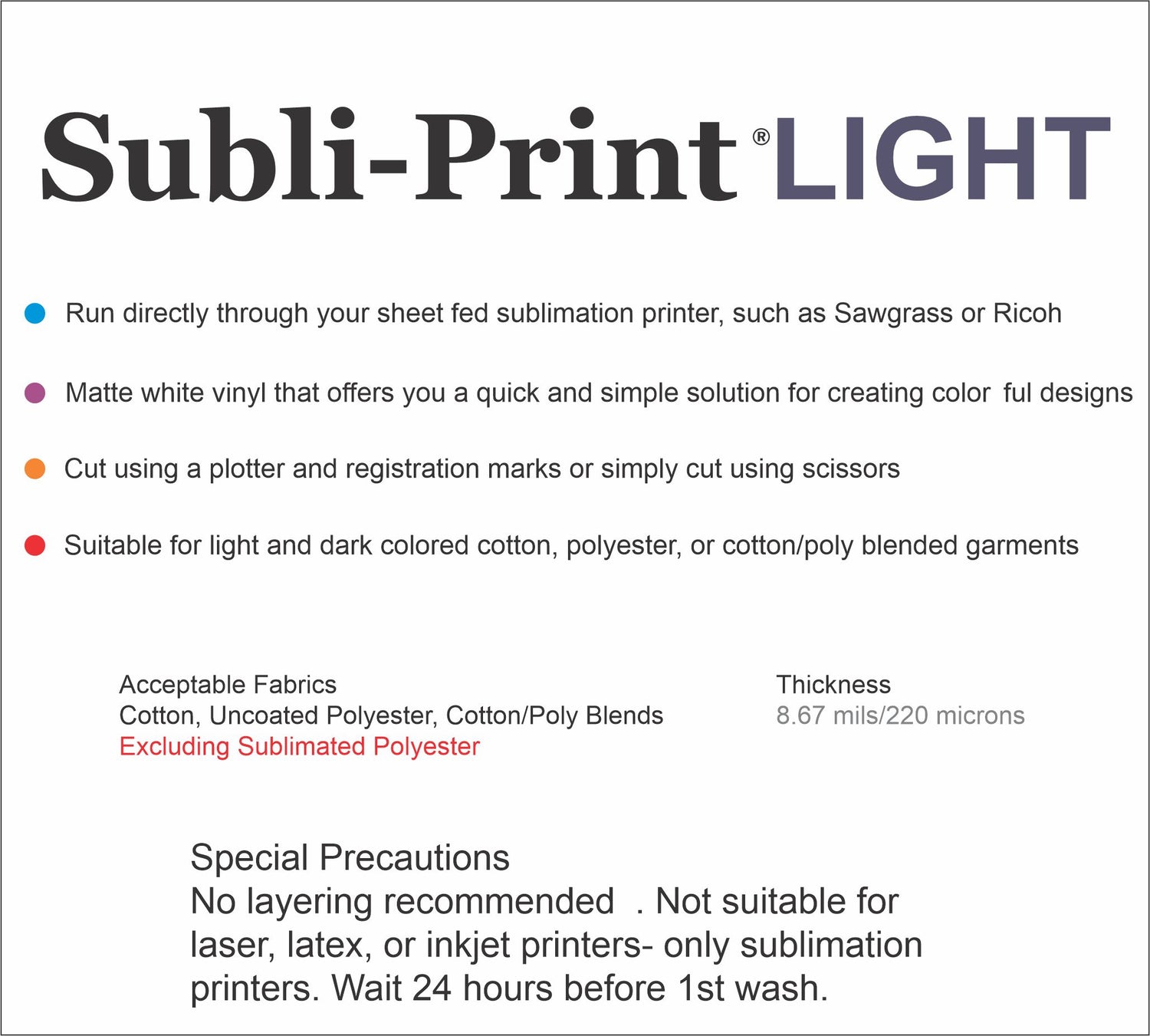Sublimation Printable Material
