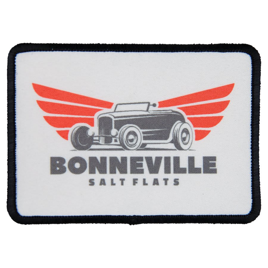 3 1/2" x 2 1/2" Rectangle Sublimatable Sublimation Patch with Adhesive & Black Border