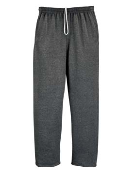 Jerzees Nublend Pocketed Open Bottom Sweatpants - Black Heather