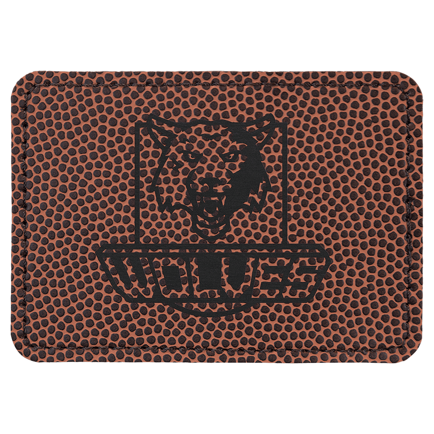 3 1/2" x 2 1/2" Rectangle Football Laserable/DTF/UV DTF Leatherette Patch with Heat Adhesive
