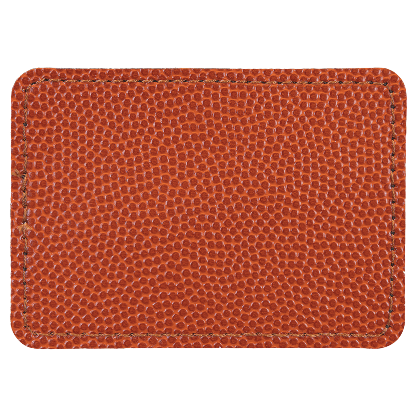 3 1/2" x 2 1/2" Rectangle Basketball Laserable/DTF/UV DTF Leatherette Patch with Heat Adhesive