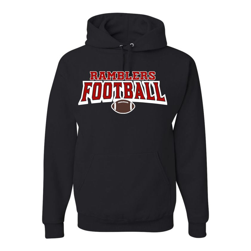 Adult Black Hoodie Ramblers Football 4