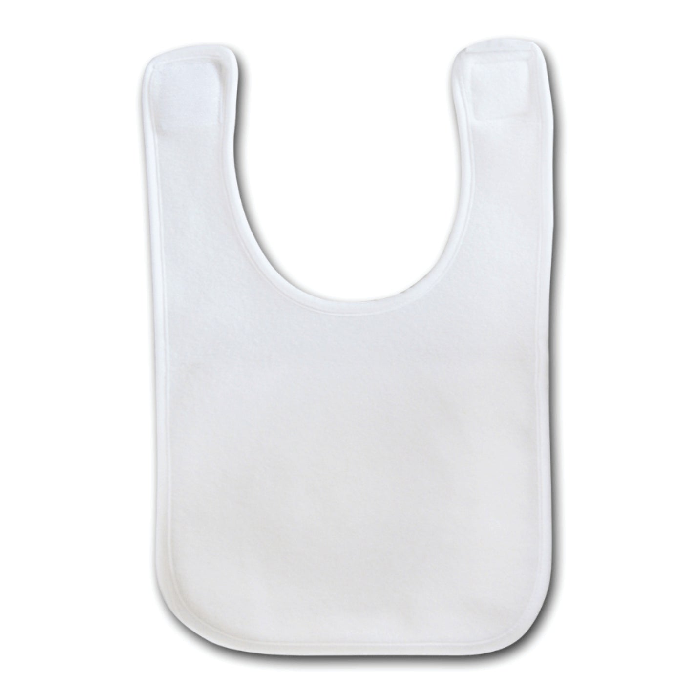 Fleece Baby Bib - White - 100% Polyester