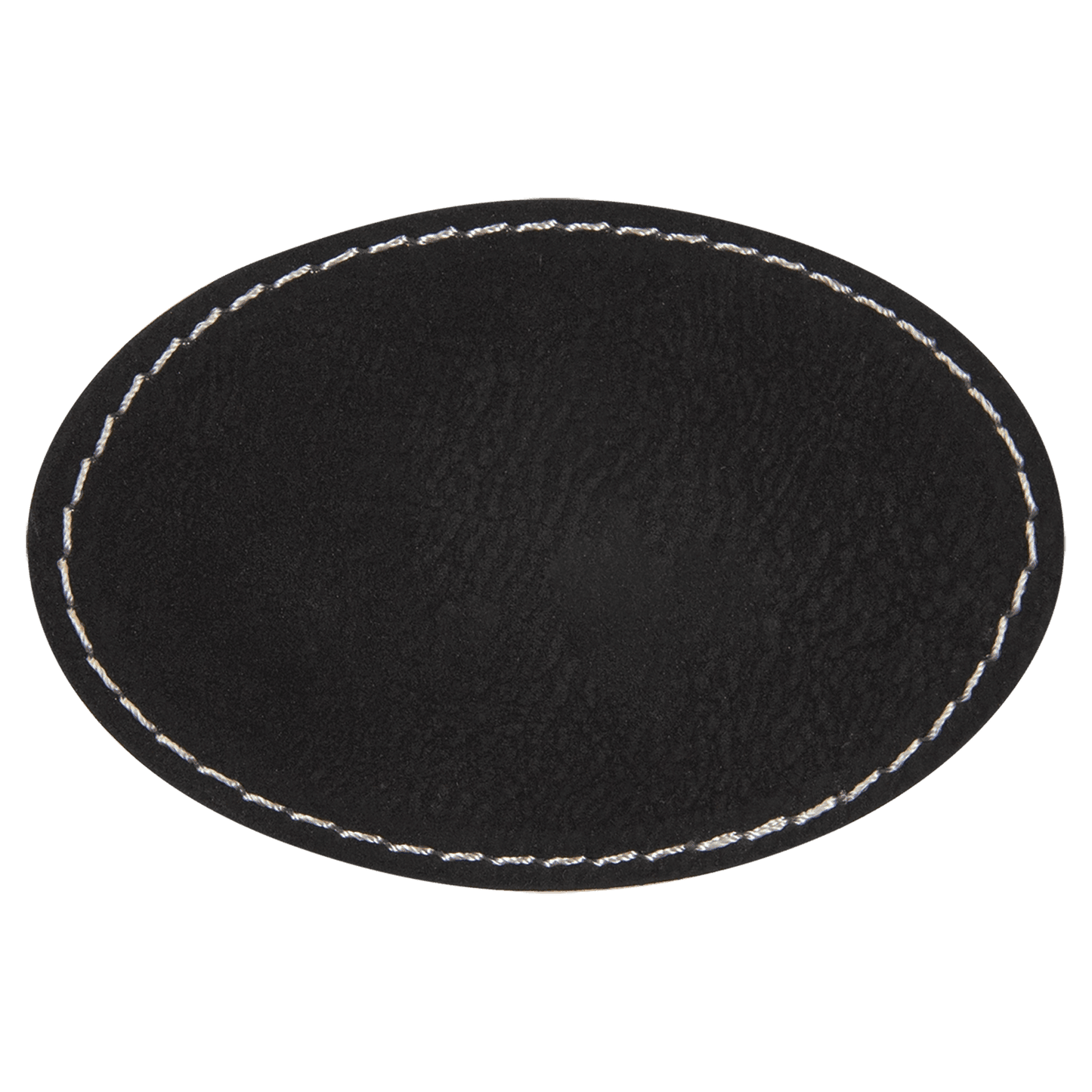3 1/2" x 2 1/2" Oval Blue/Silver Laserable/DTF/UV DTF Leatherette Patch with Heat Adhesive