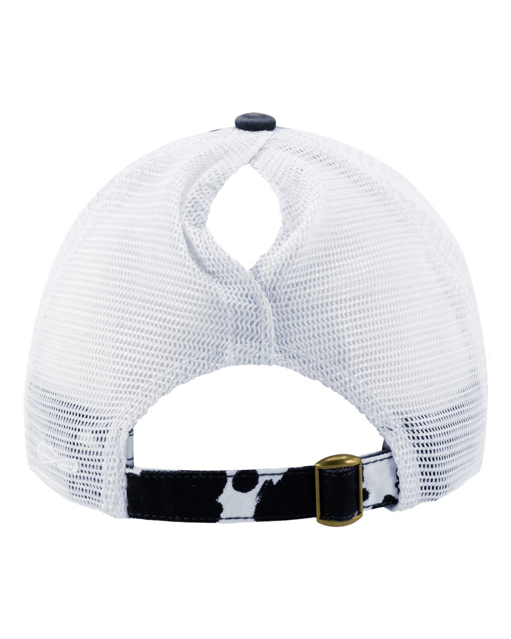 Infinity Her - Women's Printed Visor with Mesh Back Cap - JANET Cow Pattern (Ponytail Hat)
