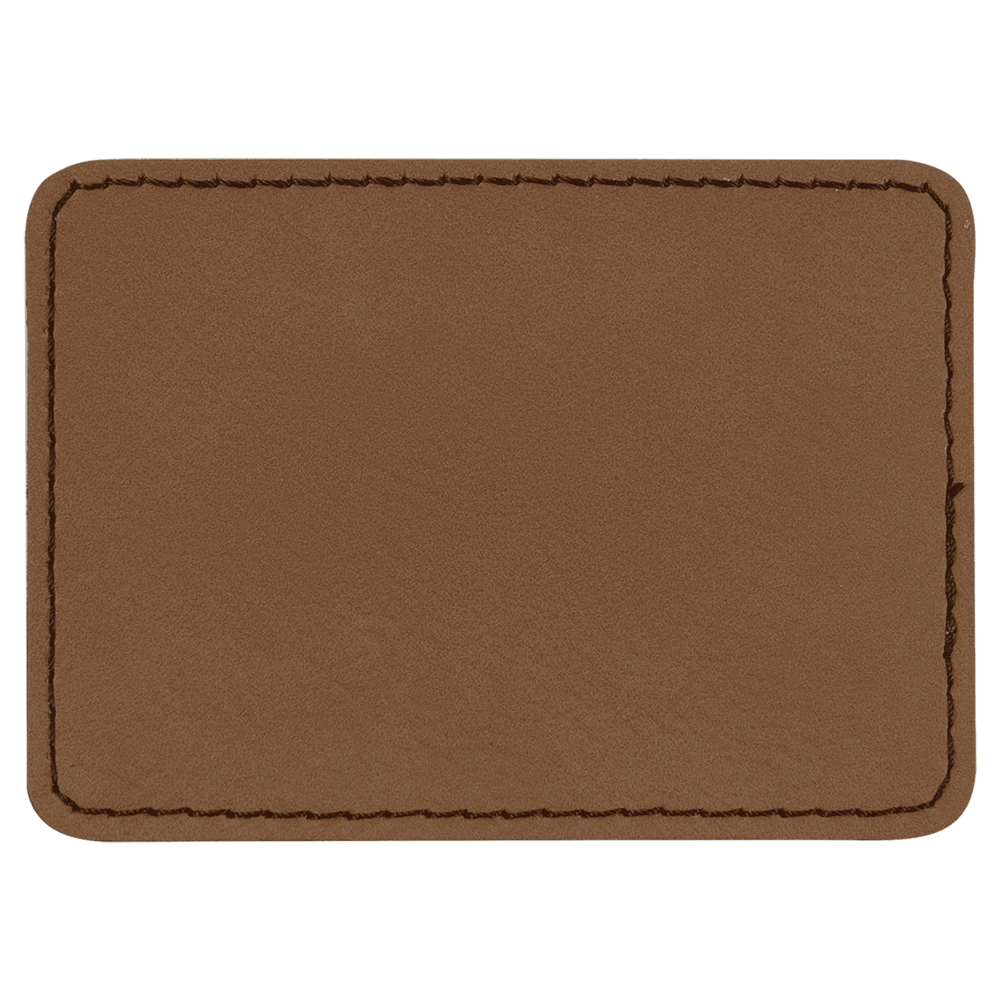 3" x 2" Rectangle Dark Brown Laserable/DTF/UV DTF Leatherette Patch with Heat Adhesive