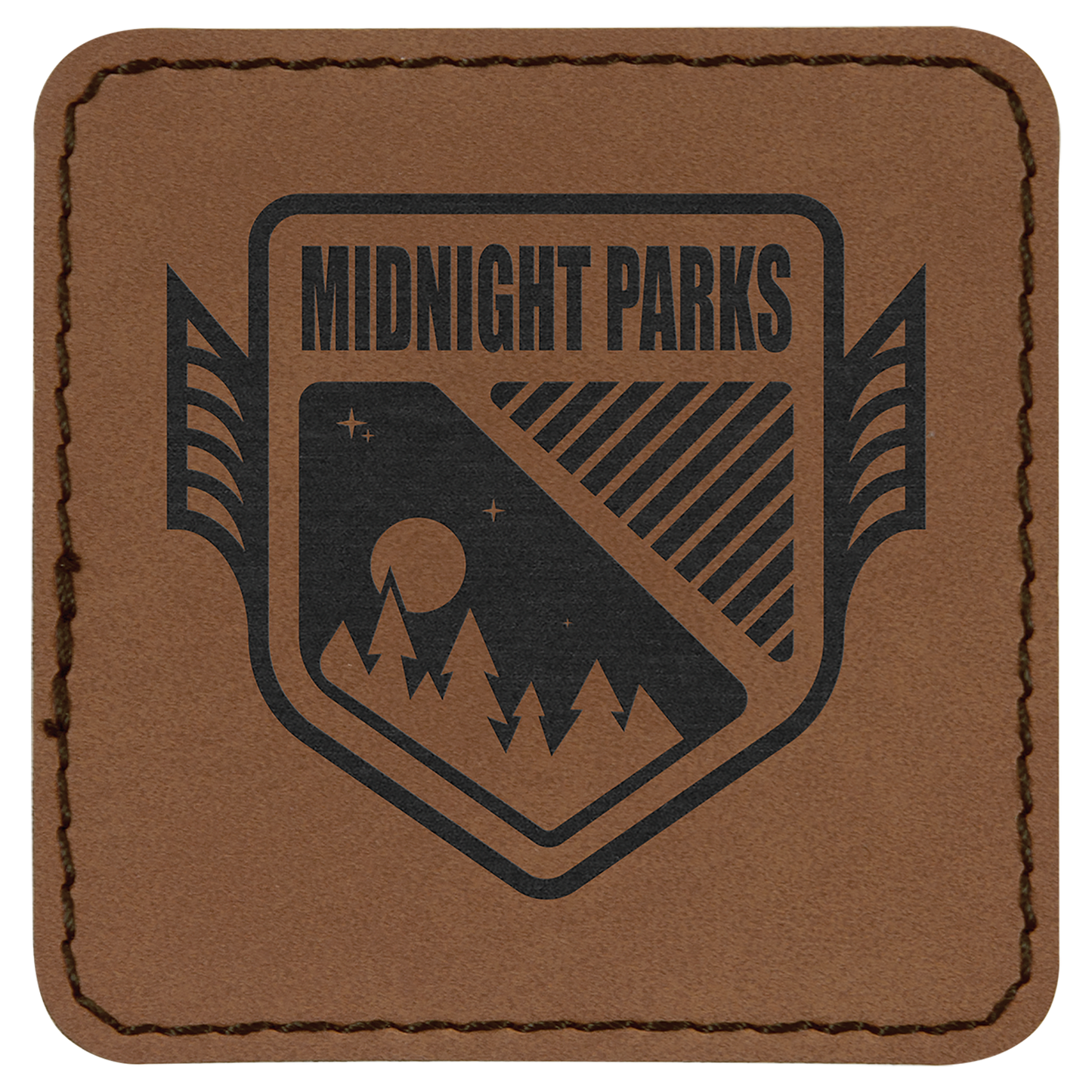 2 1/2" x 2 1/2" Square Dark Brown Laserable/DTF/UV DTF Leatherette Patch with Heat Adhesive