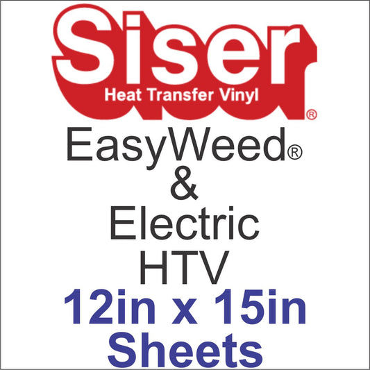 Siser Easyweed HTV And Electric HTV 12x15 Sheets CLEARANCE