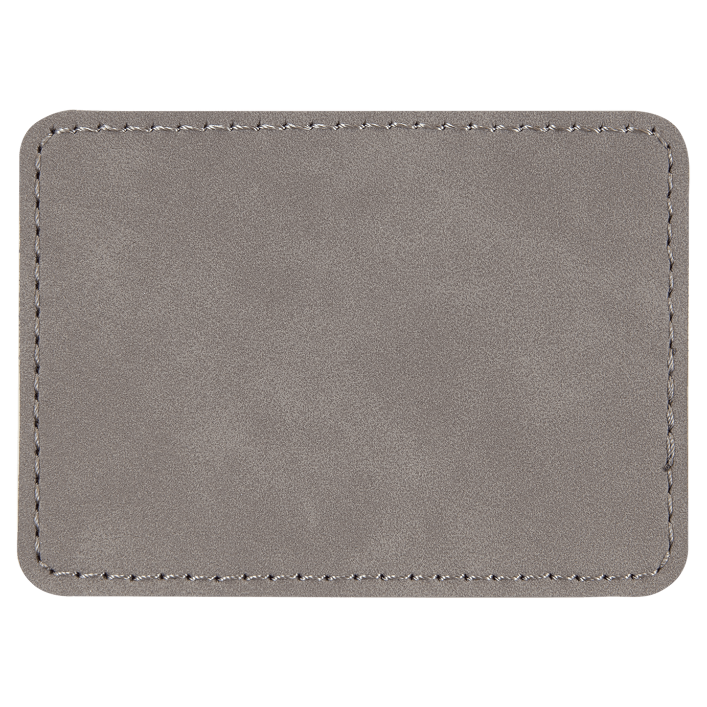 3" x 2" Rectangle Gray Laserable/DTF/UV DTF Leatherette Patch with Heat Adhesive