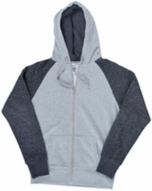 J America Ladies Contrast Glitter Zip Hoodie (Fit Like A Unisex Large) CLEARANCE