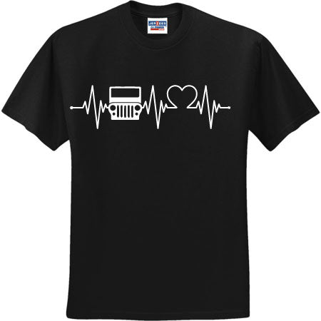 Jeep Heart Beat White (CCS DTF Transfer Only)