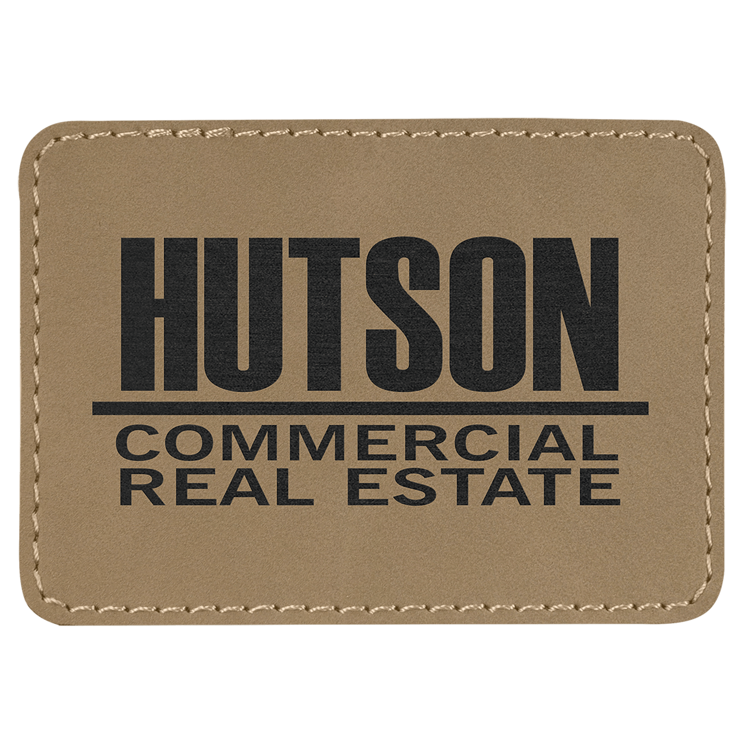 3" x 2" Rectangle Light Brown Laserable/DTF/UV DTF Leatherette Patch with Heat Adhesive