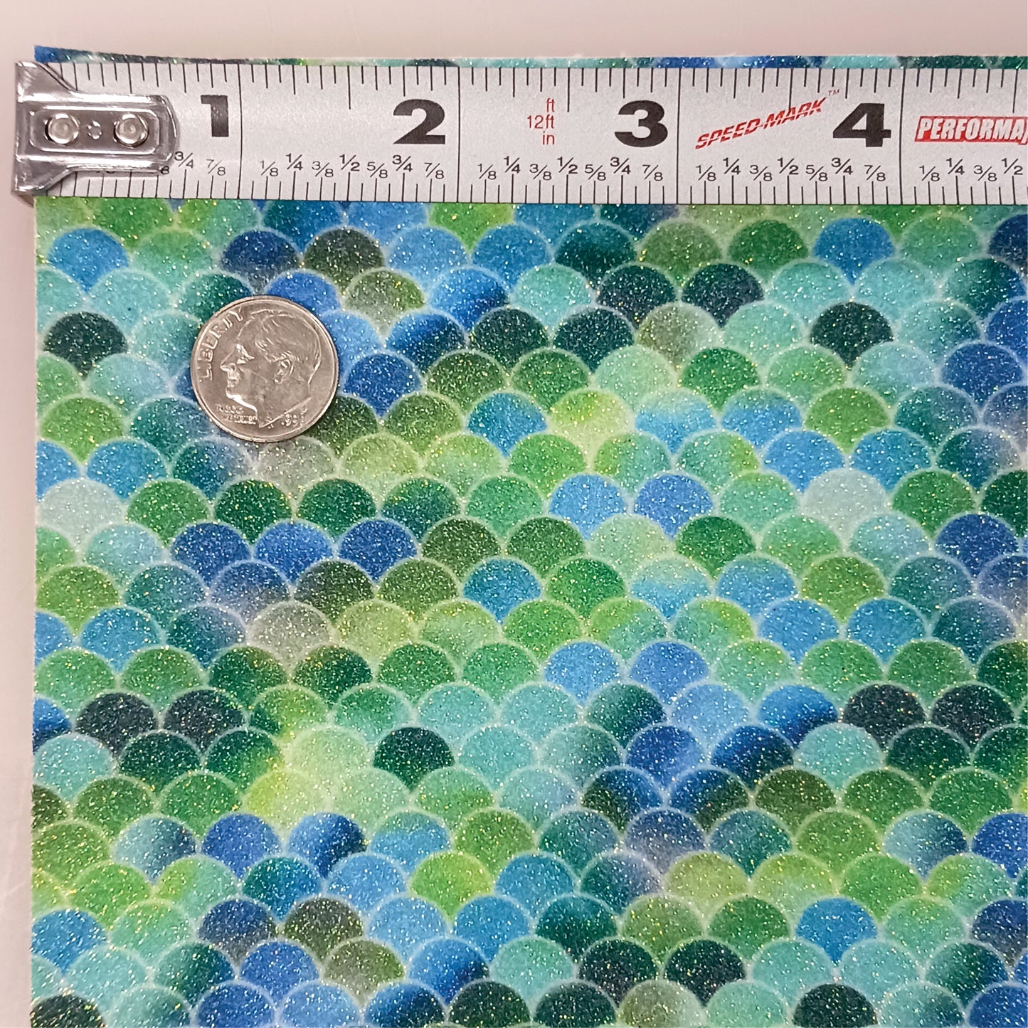 Faux Leather Rainbow Mermaid Scales 1 Glitter Fabric Synthetic 11.75in x 12in Sheets CLEARANCE