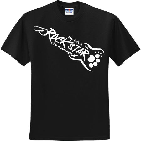 My Cat Is A Rockstar White (CCS DTF Transfer Only)