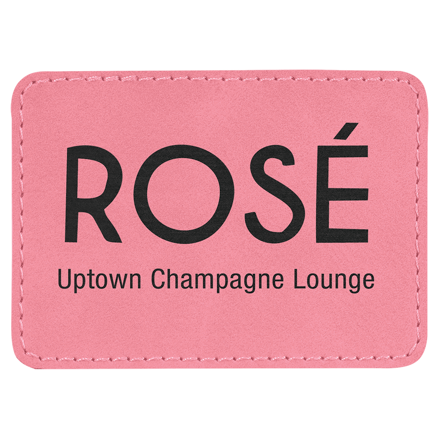 3" x 2" Rectangle Pink Laserable/DTF/UV DTF Leatherette Patch with Heat Adhesive