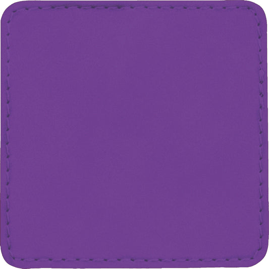 3" x 3" Square Purple Laserable/DTF/UV DTF Leatherette Patch with Heat Adhesive