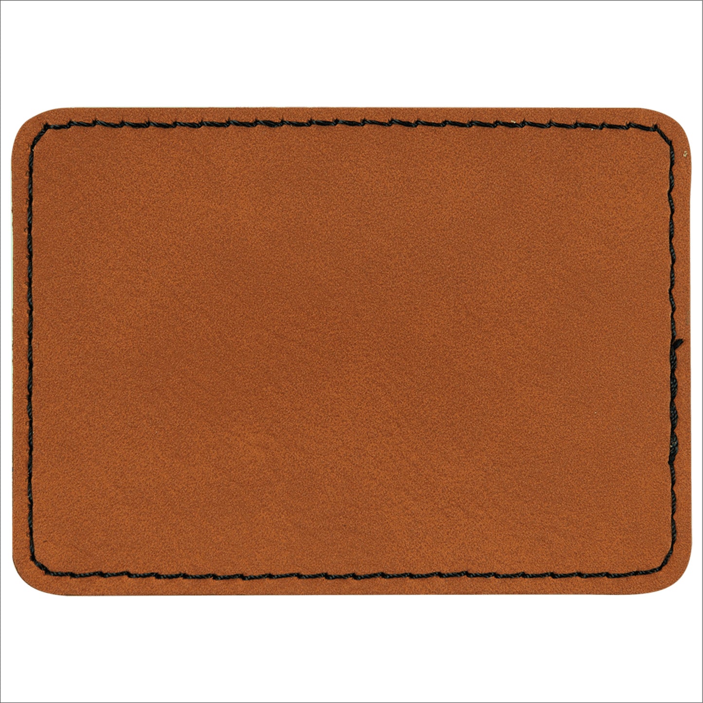 3 1/2" x 2 1/2" Rectangle Rawhide Laserable/DTF/UV DTF Leatherette Patch with Heat Adhesive