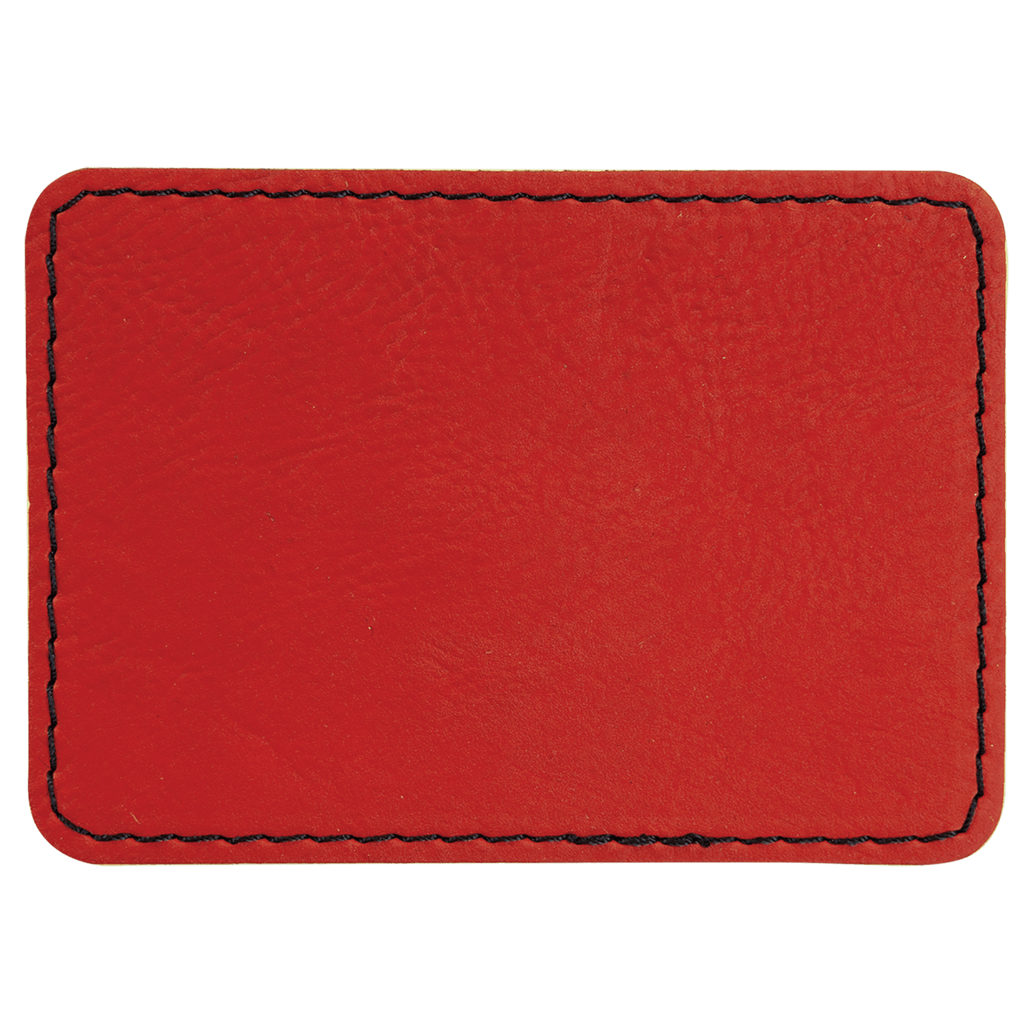 3" x 2" Rectangle Red Laserable/DTF/UV DTF Leatherette Patch with Heat Adhesive