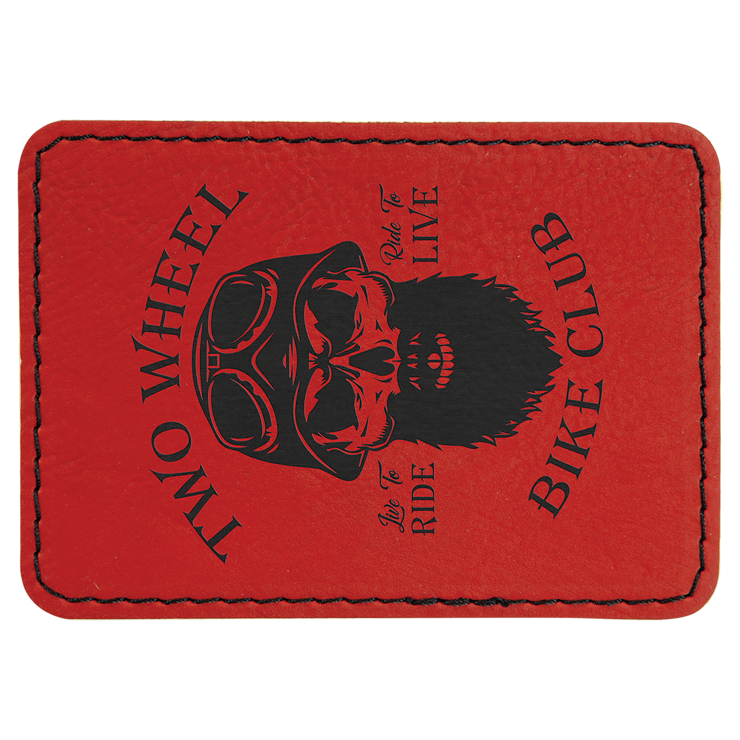 3" x 2" Rectangle Red Laserable/DTF/UV DTF Leatherette Patch with Heat Adhesive