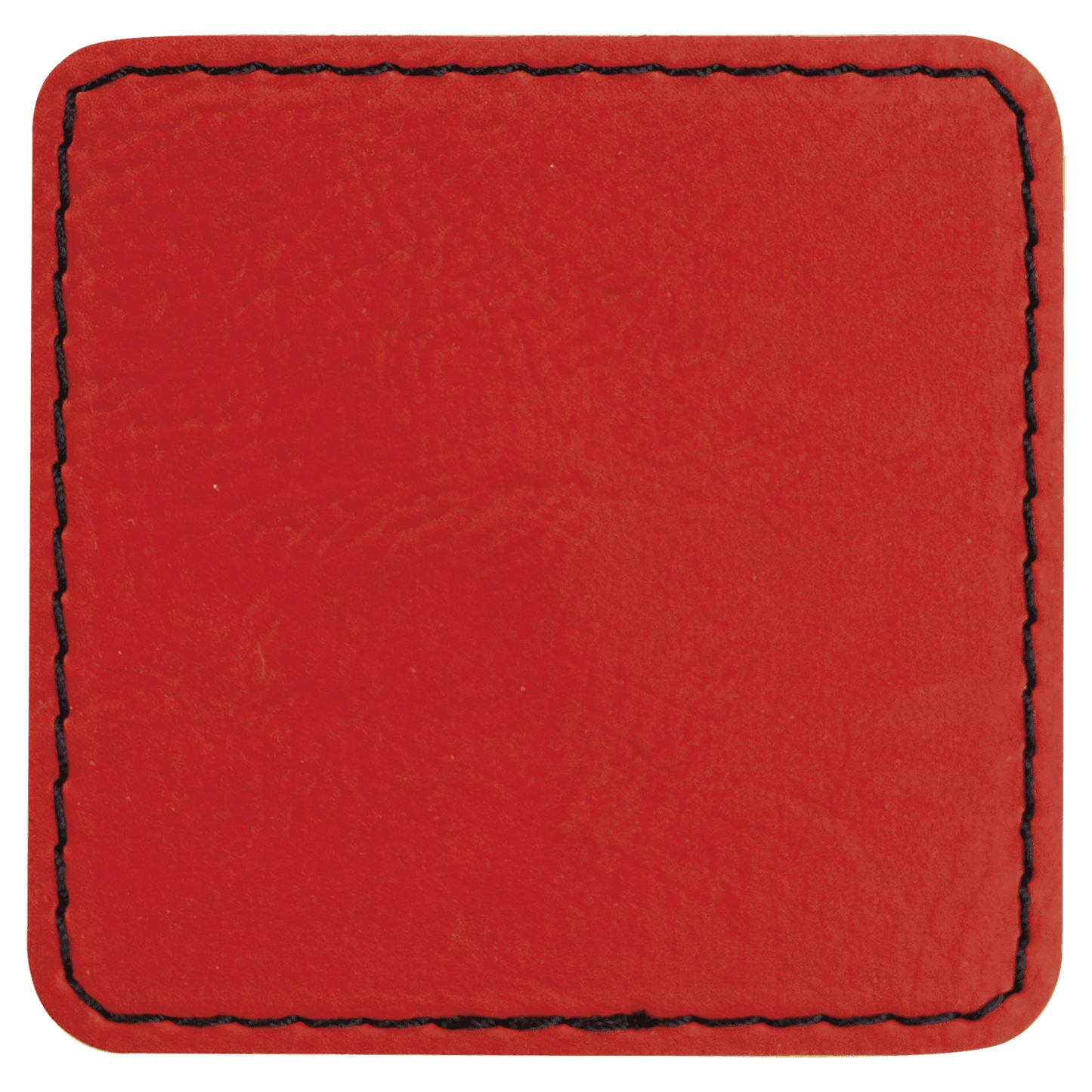 2 1/2" x 2 1/2" Square Red Laserable/DTF/UV DTF Leatherette Patch with Heat Adhesive