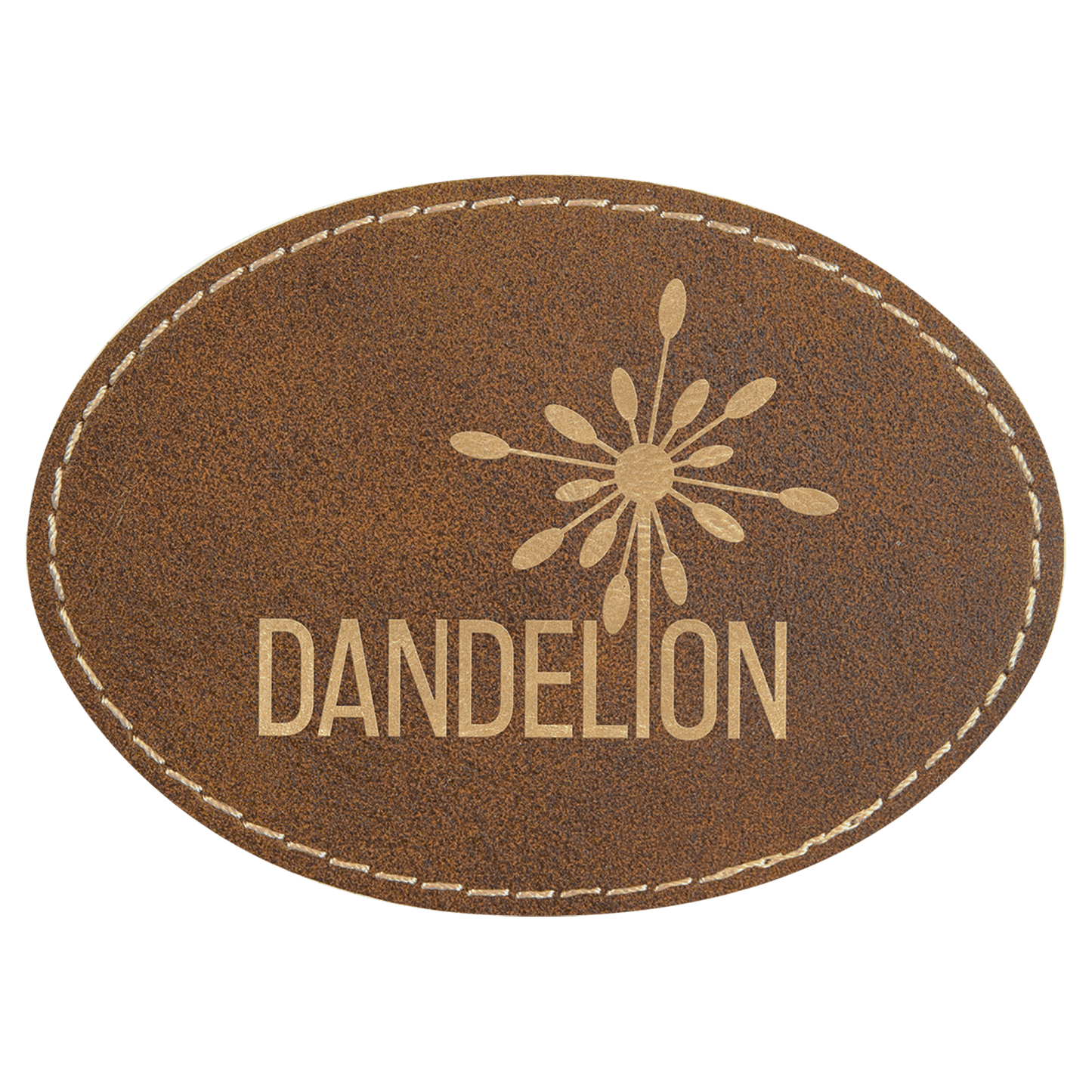 3 1/2" x 2 1/2" Oval Rustic/Gold Laserable/DTF/UV DTF Leatherette Patch with Heat Adhesive