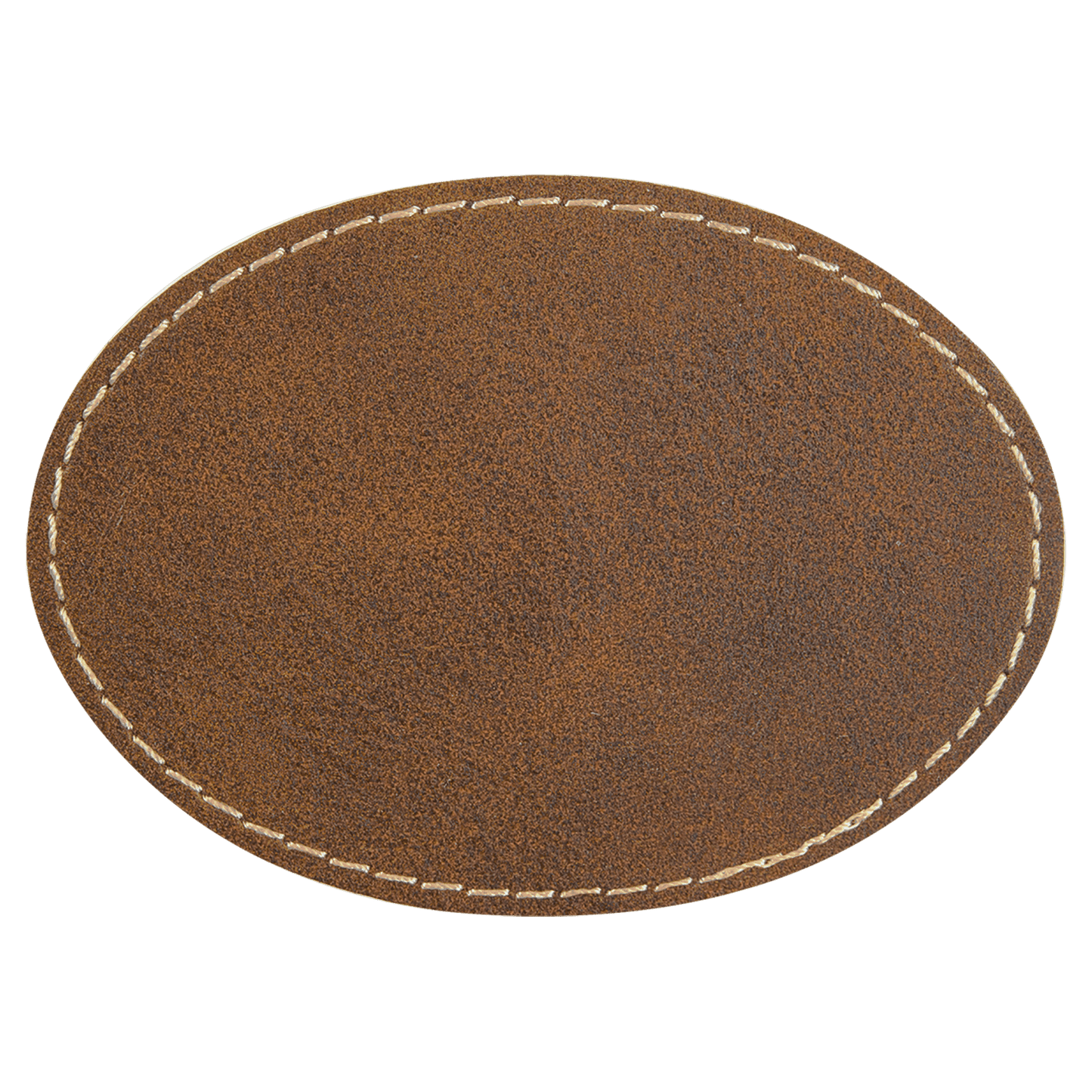 3 1/2" x 2 1/2" Oval Rustic/Gold Laserable/DTF/UV DTF Leatherette Patch with Heat Adhesive