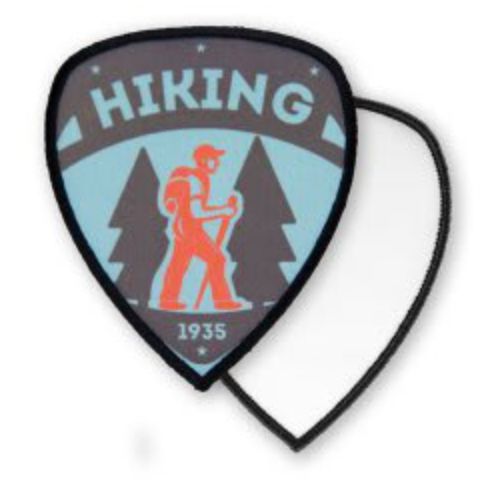 3" x 3 1/2" Shield Sublimatable Sublimation Patch with Adhesive & Black Border