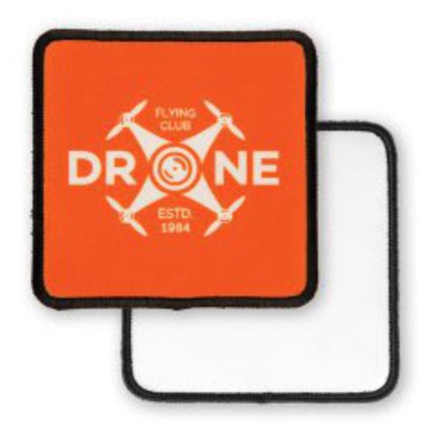 3" x 3" Square Sublimatable Sublimation Patch with Adhesive & Black Border