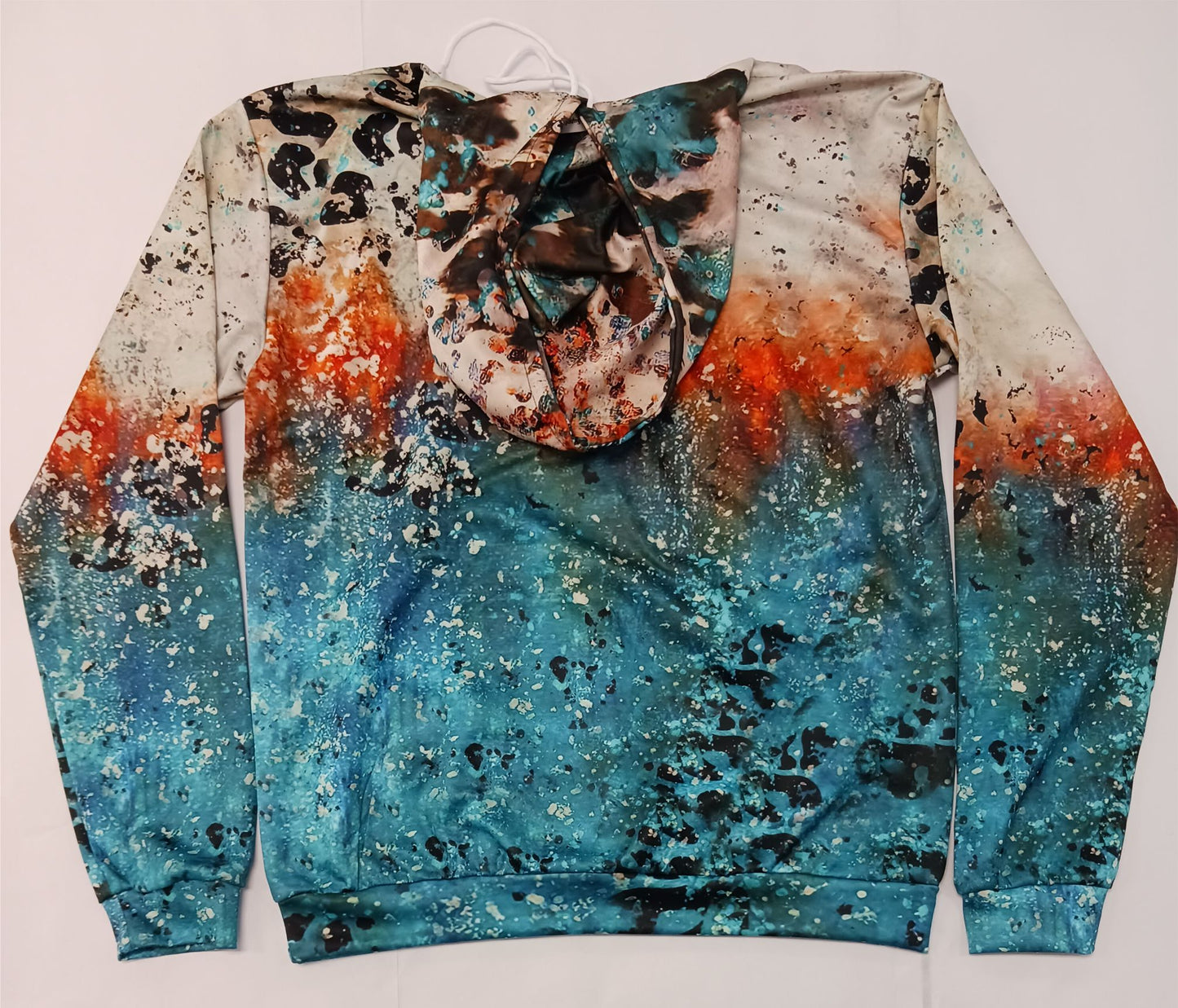 100% Polyester Sublimation Hoodie - Teal Bottom Tan Top 2 (Read Full Description) ON SALE TODAY