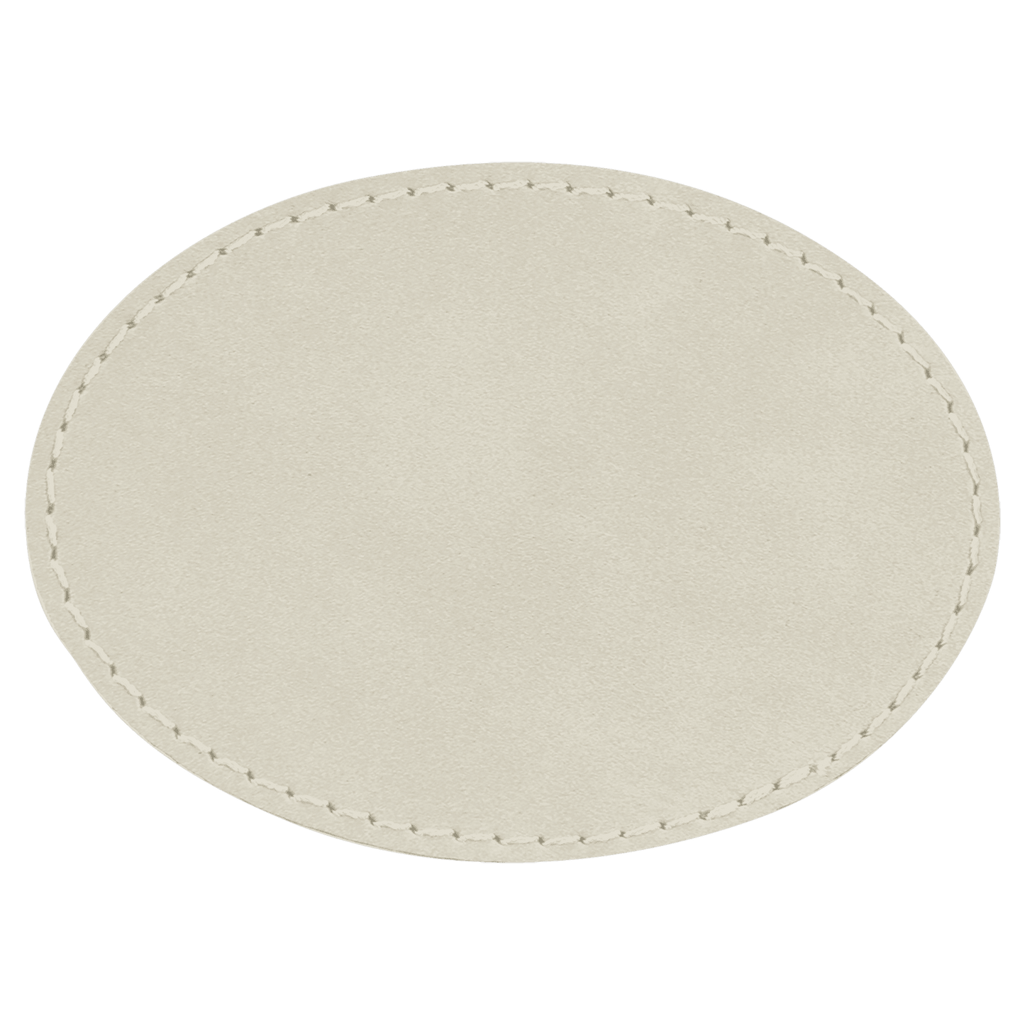 3" x 2" Oval White Laserable/DTF/UV DTF Leatherette Patch with Heat Adhesive