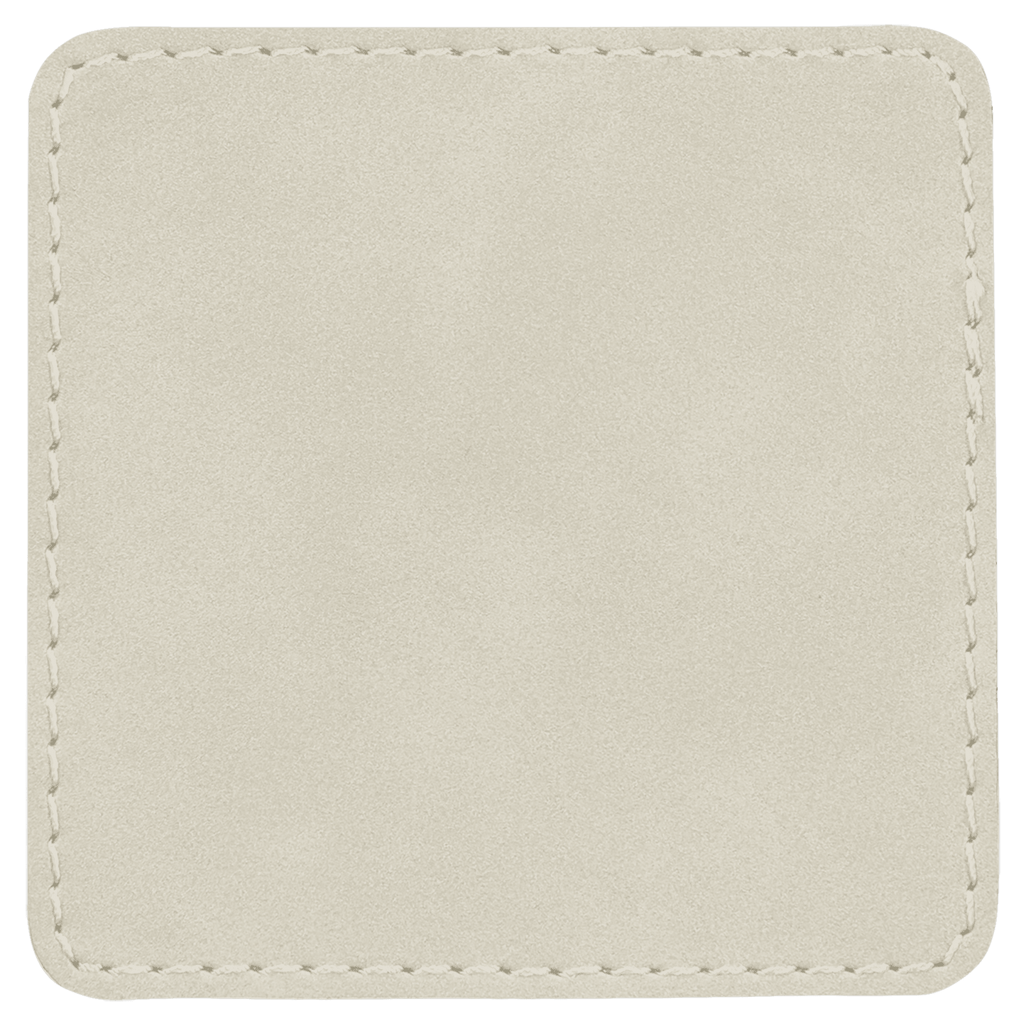 3" x 3" Square White Laserable/DTF/UV DTF Leatherette Patch with Heat Adhesive
