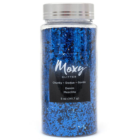 Moxy Chunky Glitter-Denim 5oz Bottle - CraftCutterSupply.com