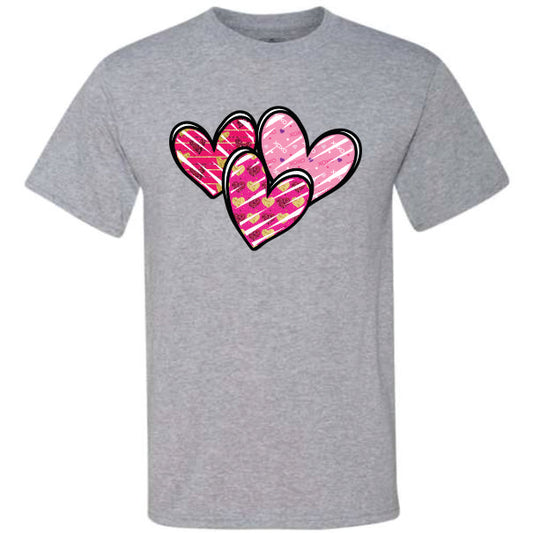 3 pink hearts (CCS DTF Transfer Only)