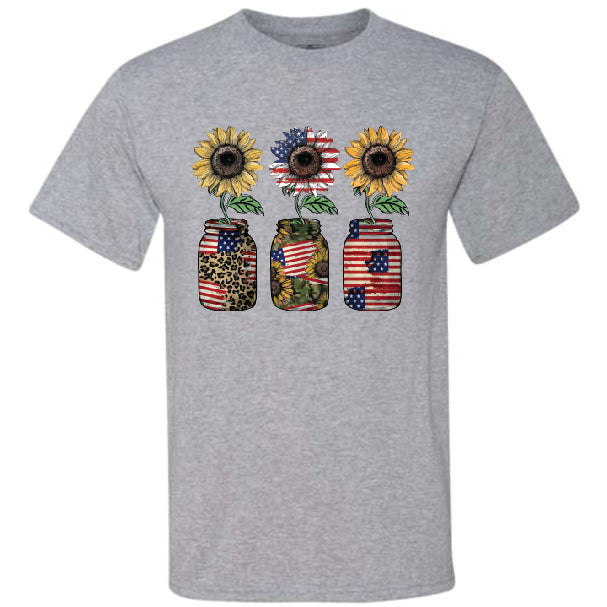 4th of July Sunflower Canning Jars (CCS DTF Transfer Only)