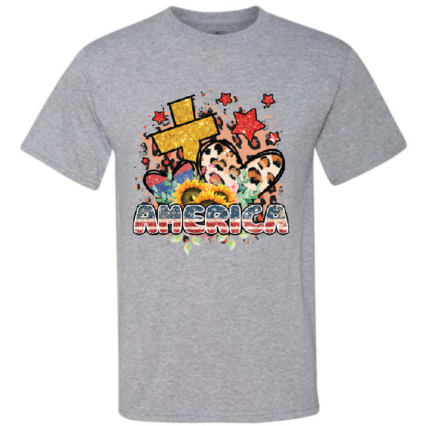 America Sunflower Glitter (CCS DTF Transfer Only)