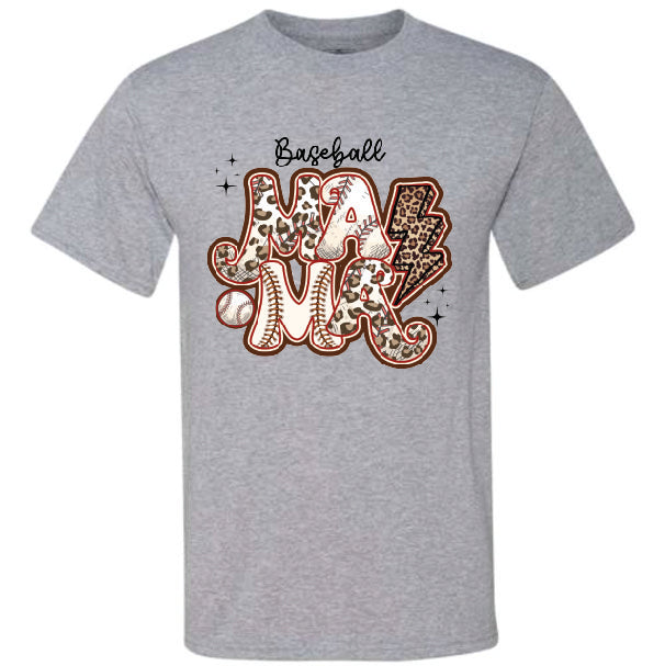 Baseball Mama Leopard Lightening (CCS DTF Transfer Only)
