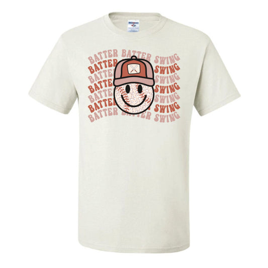 Batter Batter Swing Baseball Smiley (CCS DTF Transfer Only)