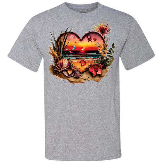 Beach Heart Red (CCS DTF Transfer Only)