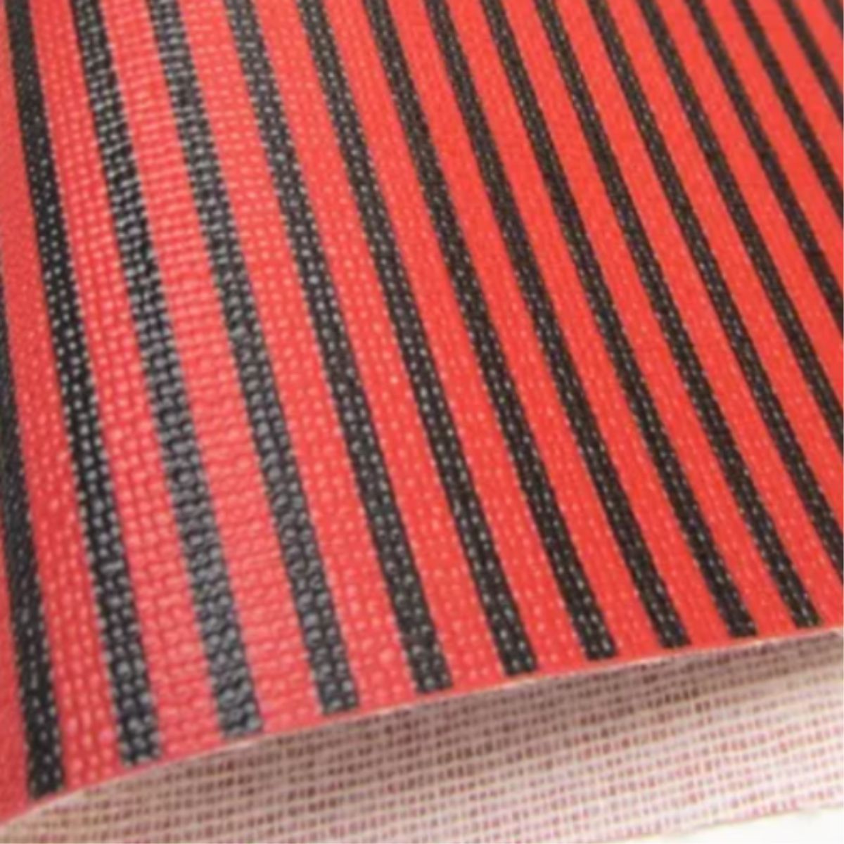 Faux Leather Black And Red Striped Small Fabric Synthetic 11.75in x 12in  Sheets