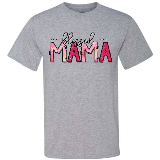 Blessed Mama Pink Glitter (CCS DTF Transfer Only)