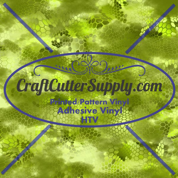 12x12 Permanent Patterned Vinyl - Camo Green