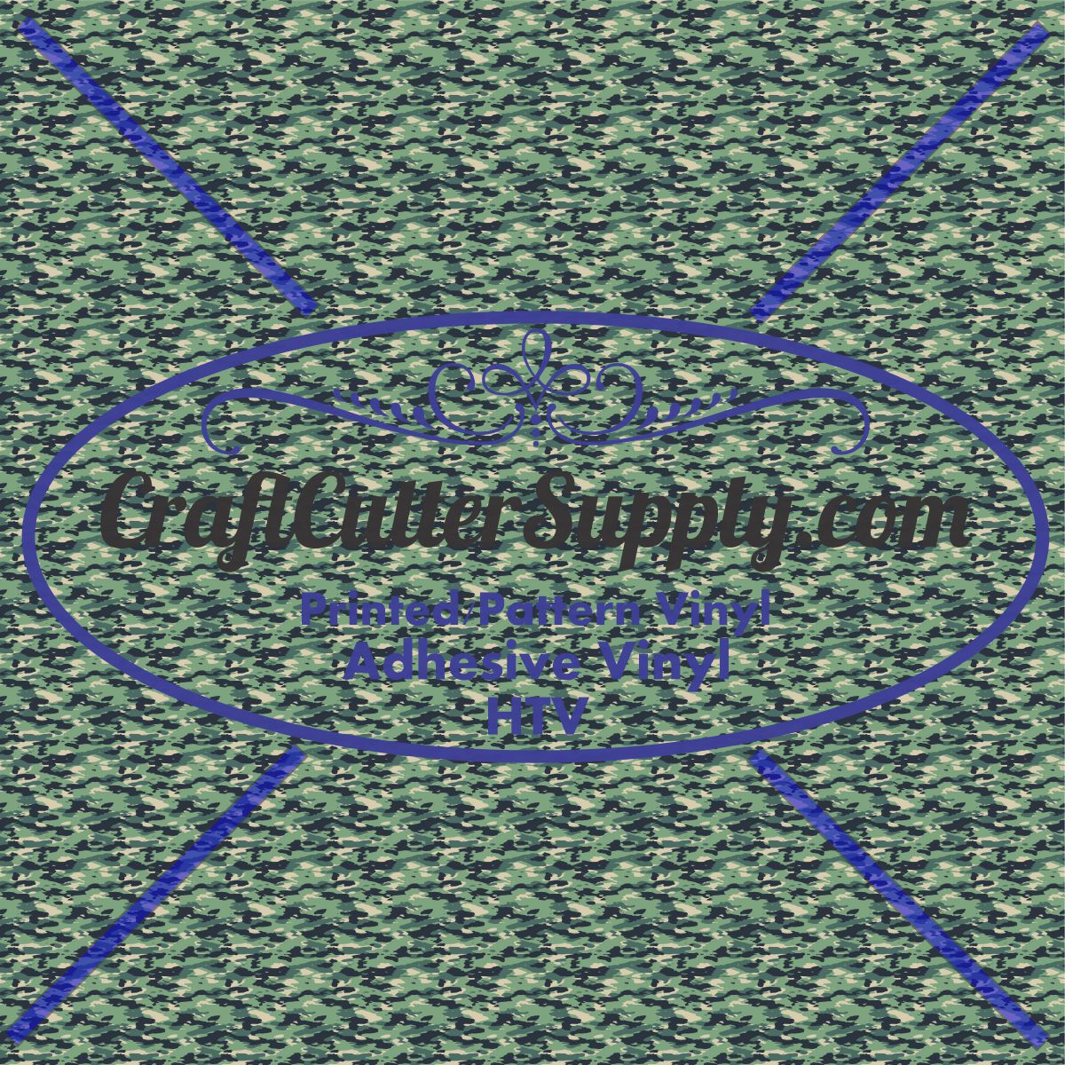 12x12 Permanent Patterned Vinyl - Camo Green