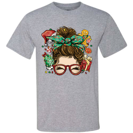 Christmas Messy Bun (CCS DTF Transfer Only)