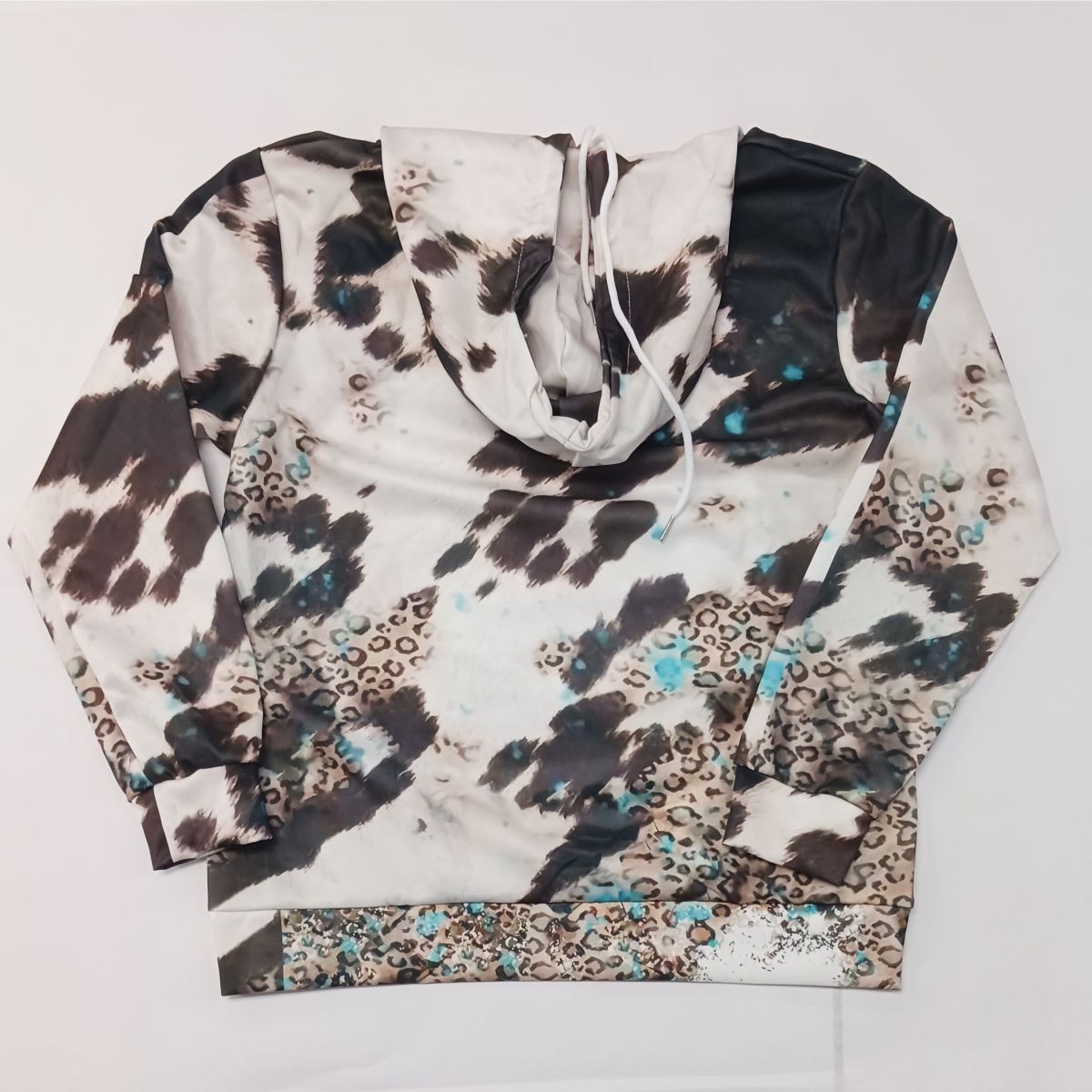 100% Polyester Sublimation Hoodie - Cow Leopard Pattern