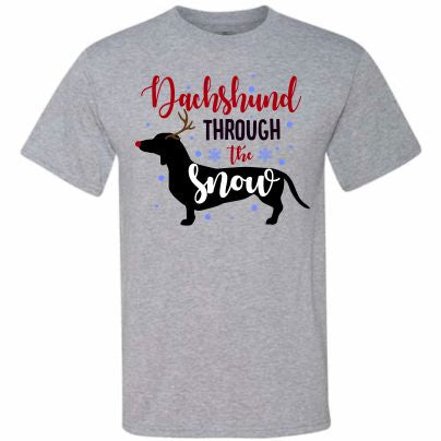 dachshund through the snow t shirt