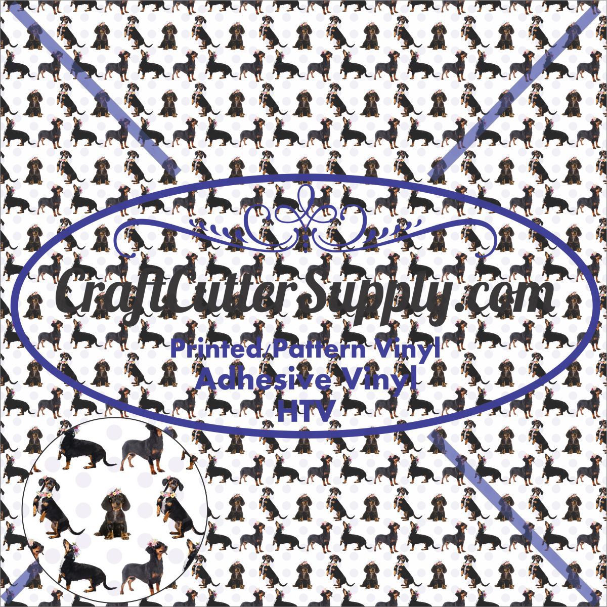 Dachshund With Flowers 12x12