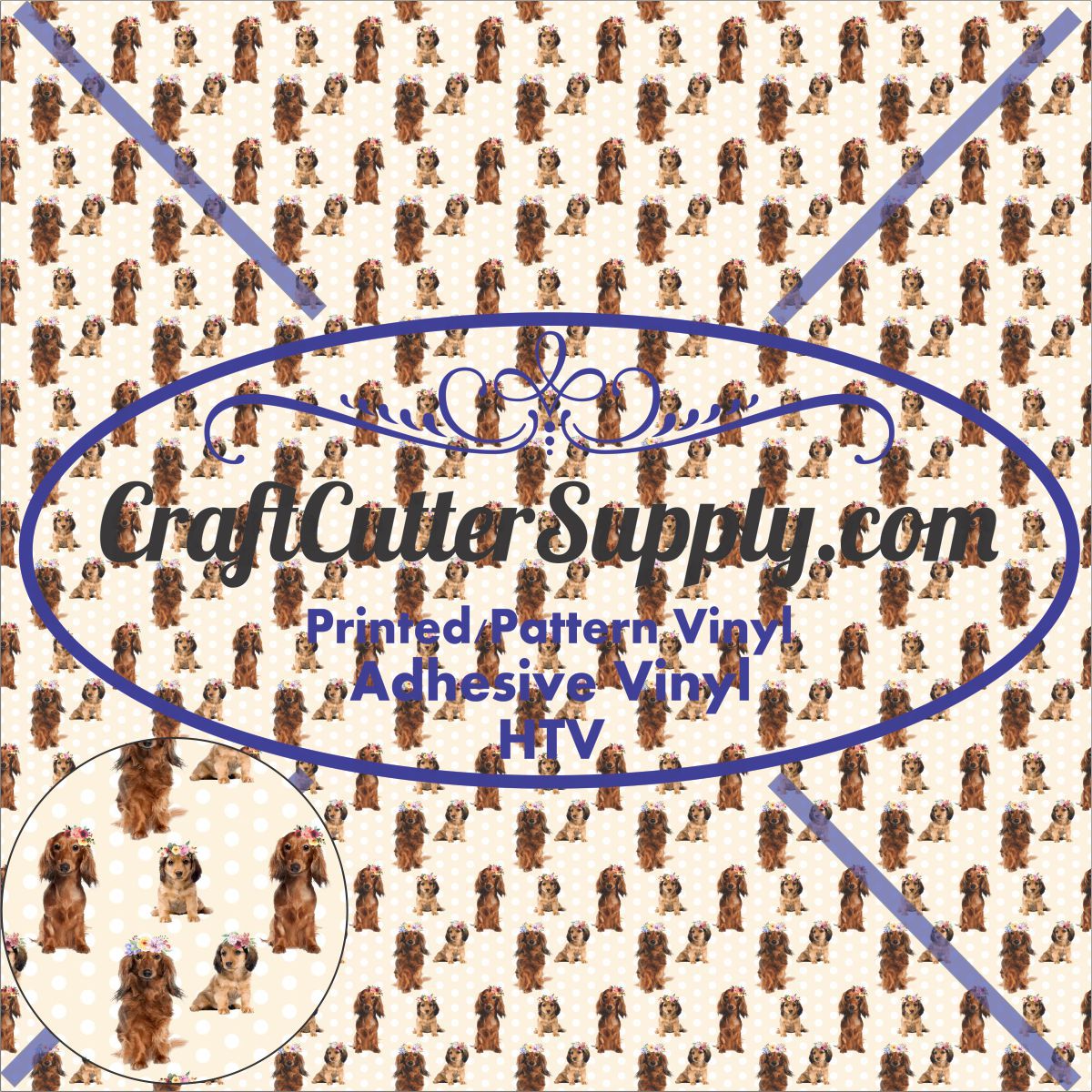 Dachshund With Flowers 3 12x12