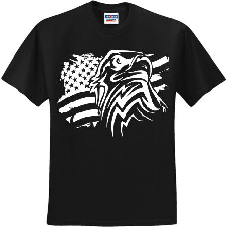 Eagle Through Flag White (CCS DTF Transfer Only)