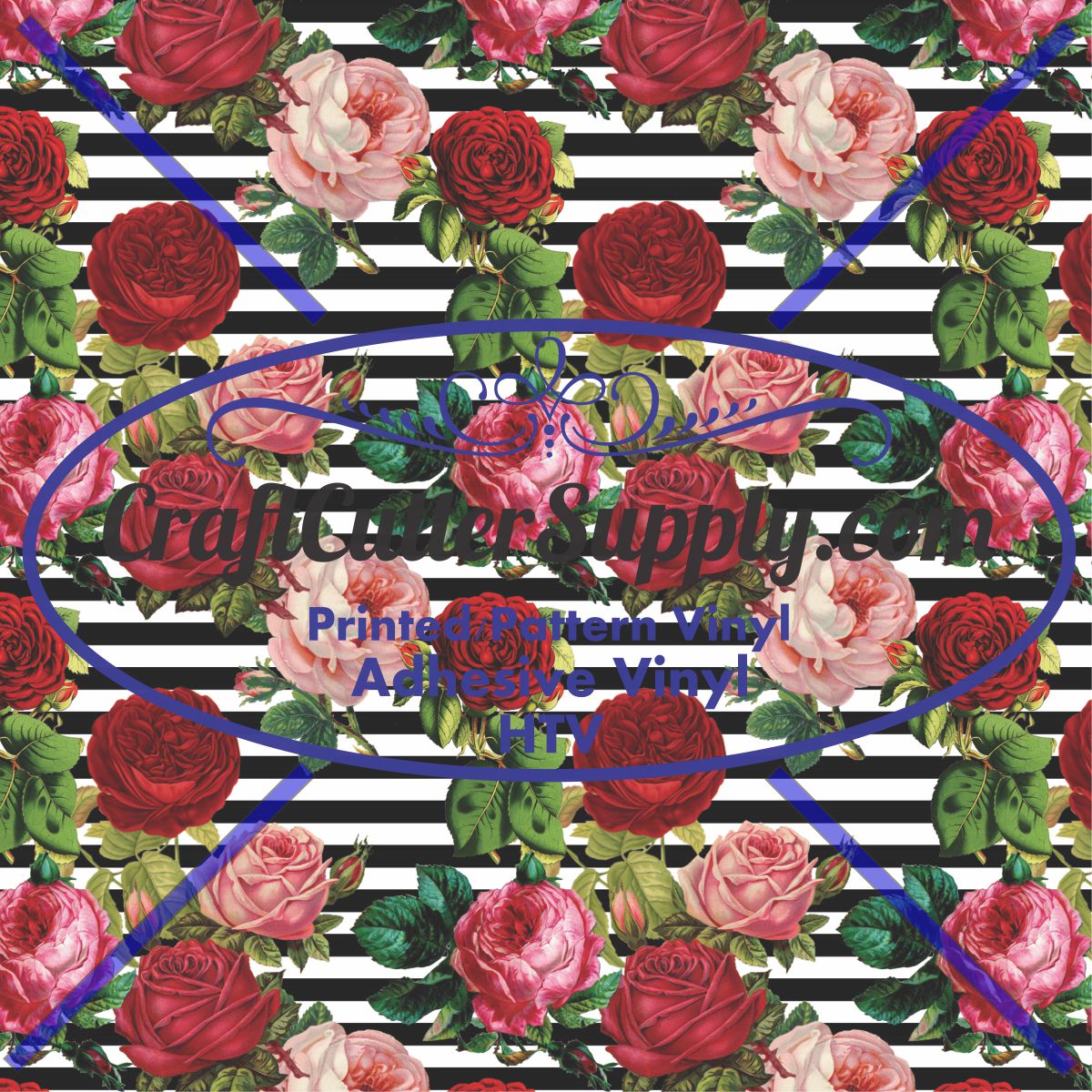 Flowers With Black And White Stripes 12x12 - CraftCutterSupply.com