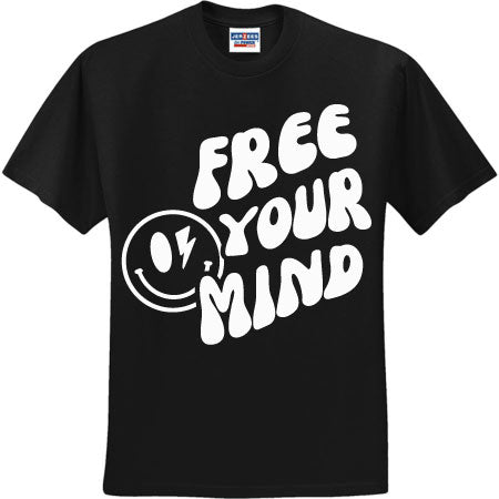 Free Your Mind Smiley White (CCS DTF Transfer Only)